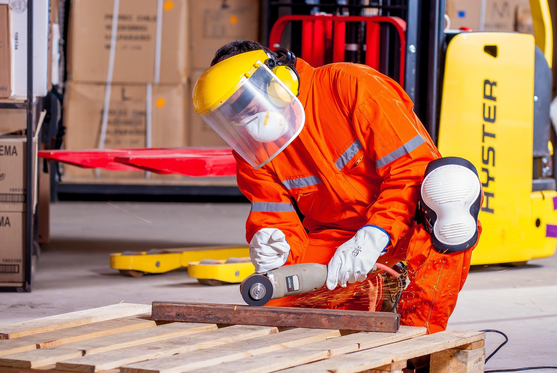 Industrial welding on a manufacturing line